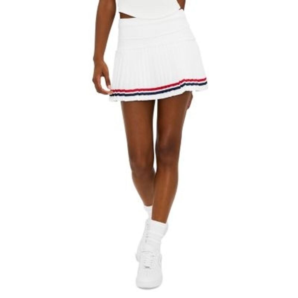 Beach Riot Women's Allover Pleats Pull-On Gloria Tennis Skirt White Size XS NWT